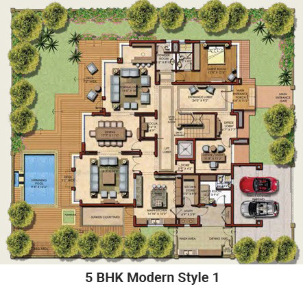 North Park Villa - 5 BHK Modern Style 1